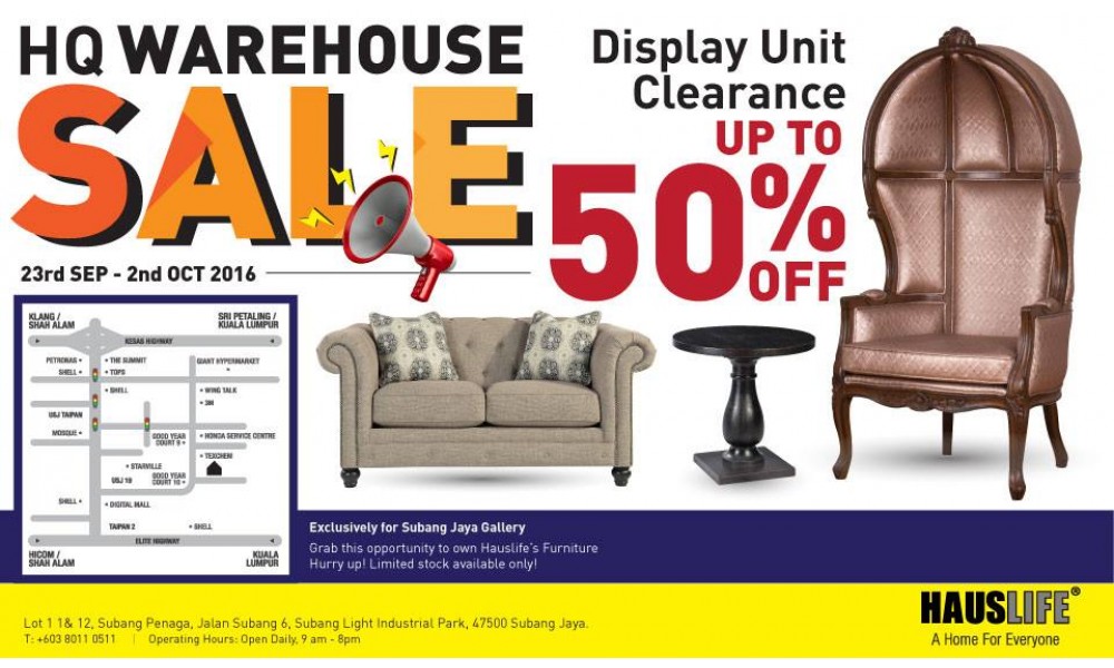 Hauslife Headquarters Warehouse Sales!